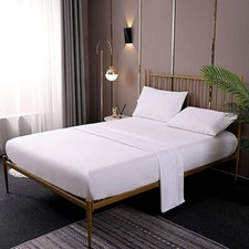 SoftLinen 7 PC Bedding Set 100% Egyptian Cotton 800 TC White Solid All UK Size