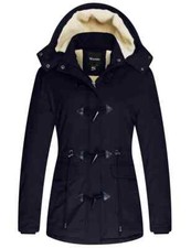 Wantdo Women's City Winter Thicken Jacket Cotton Coat With Removable Hood S Navy