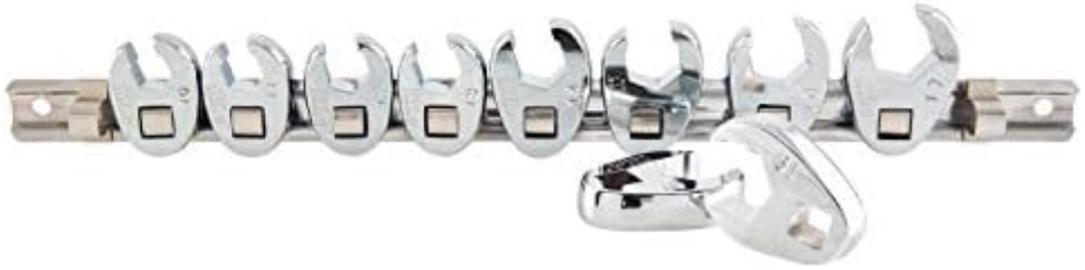 Sunex Tools 9710M 3/8" Drive Metric Crowfoot Flare Nut Wrench Set, Size-10 - Mis