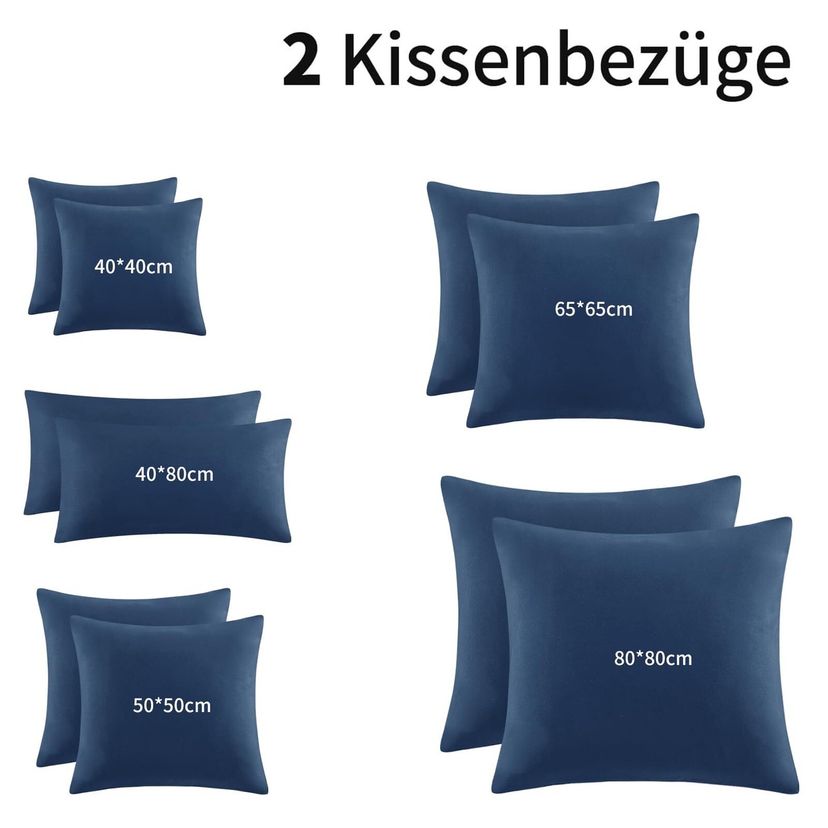 Produktbild von Kissenbezug 40x80 Cm 2er Set Kissen Blau Dekokissen, Kissenbezug Rot Kissenbezüge Sofakissen Zierkissen Kissenhülle Superweicher Kopfkissenbezug Mit ReißVerschluss Für Couch Deko Schlafzimmer-dm487