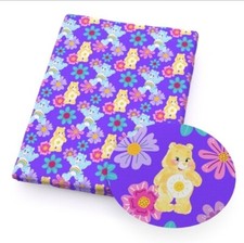 Care Bear FAUX LEATHER SHEET 8" X 12" 1234978 Rainbow Bear SMOOTH TEXTURE