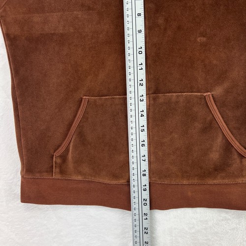 Juicy Couture VTG Y2K Brown Velour Jacket Full Zip Hoodie Kids Girls XL Flaws - Picture 14 of 18