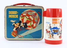 Vtg 1970 Disney On Parade Metal Lunch Box With Thermos 70's