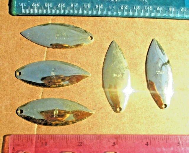 5ct GOLD 5 WILLOWLEAF Spinner Blades Willow Blade Bass Fishing