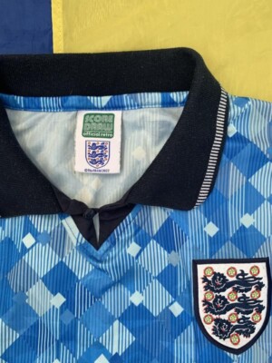 ENGLAND 1990-1992 THIRD RETRO FOOTBALL SHIRT SOCCER JERSEY SCORE