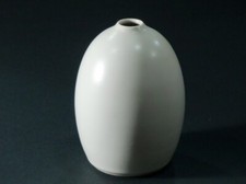 Small Vase Porcelain Or Stoneware White Satin Matte