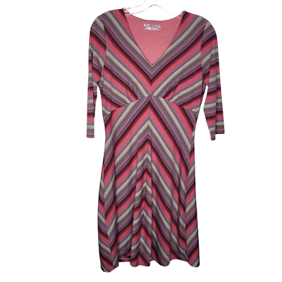 open lace back dress Women's Winks Included Striped Romper Dress in Purple main image 1