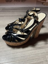 Nine West Addagirlo Platform Heels Women's Size 8M Cork Block High Heel Sandals