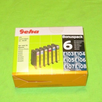 Geha 045563 Bonuspack 6 Tintenpatronen E103 - E108  Gr. 1608 für Epson