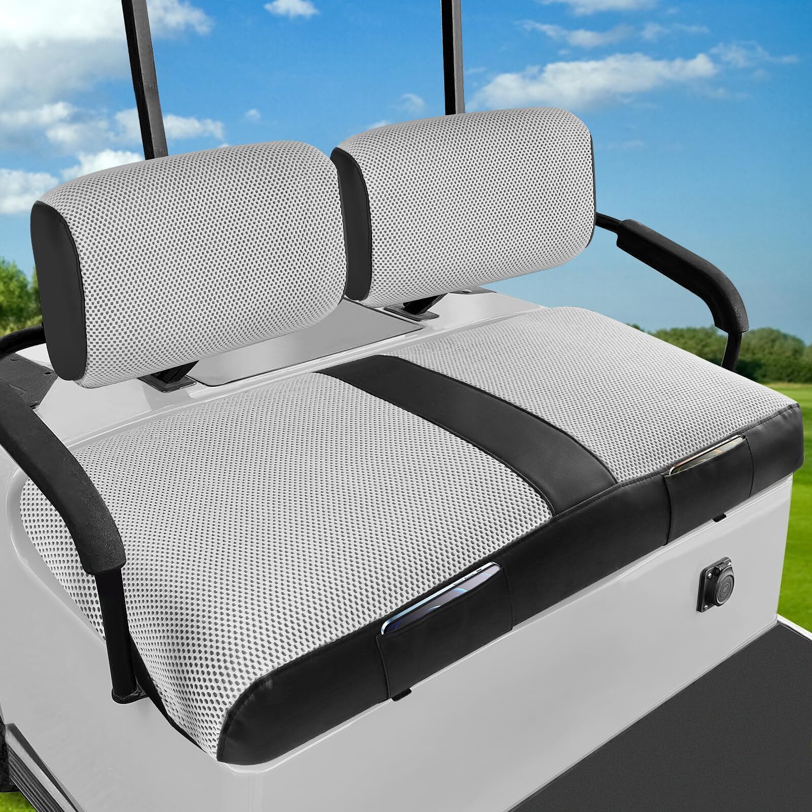 Yamaha G2 G9 G16 G19 G22 Golf Cart Breathable Polyester Leather Seat Cover