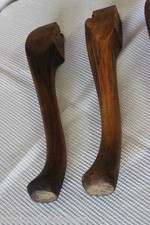 DUE GAMBE ANTICHE IN LEGNO cm 30 VECCHIA GAMBA CHIPPENDALE PER SEDIA RESTAURO