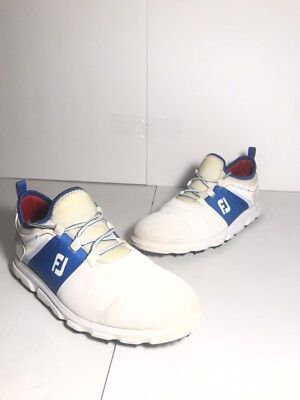 Footjoy SuperLites XP Golf Shoes Size 12M White Blue 58063 Golf