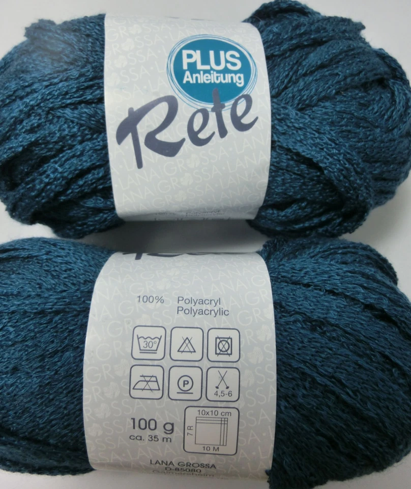 300 g LG RETE, Rüschengarn in leuchtendem Petrol, Fb 052 #3246 - Bild 2 von 3