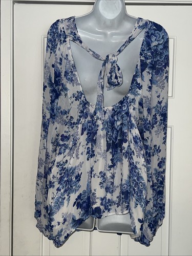Mauve By Anthropology Women’s Tops Floral Balloon Long Sleeves 3X - Picture 4 of 6