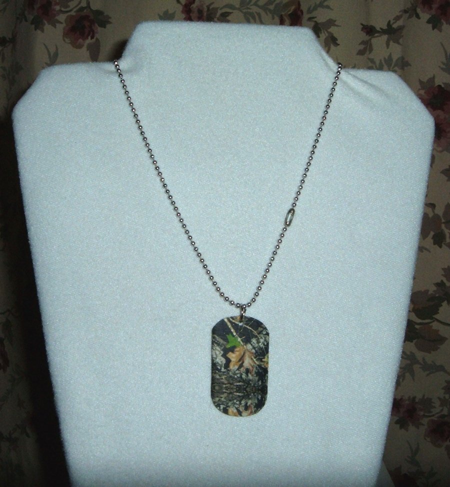 mossy oak break up camo true timber real tree dog tag necklace pink ...