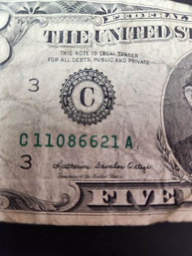 1985 $5 Five Dollar Bill - Picture 7 of 15