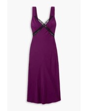 Reformation Provence Purple Burgundy Silk Dress Small