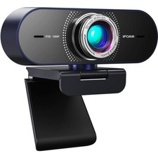 Webcam IFOAIR Streaming w/ Microphone HD 1080P 935M, 110  Wide View 6 Layer Len