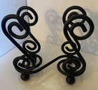 Black Wrought Iron Napkin Holder Ball Footed Beautiful Scroll Design. Excellent — photo 2
