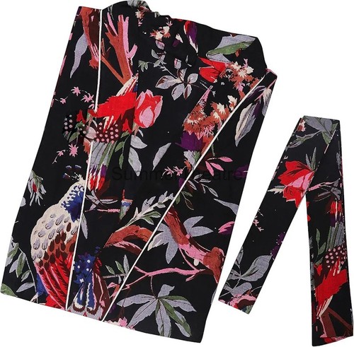 100% Cotton Kimono Robe Lightweight Bathrobe Loungewear Sleepwear Unisex - Picture 6 of 7