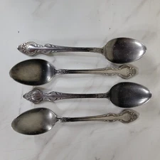 Vtg Stainless Floral Flatware Japan (Set Of 4) Tablespoon