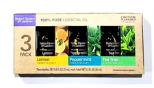 Better Homes & Gardens 3 Pure Essential Oil Lemon Peppermint Tea Tree .5 oz ea.