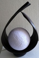 Lampe Abat-Jour En Feuille de Coco Fermée Brun Naturel Boule de Coton A S