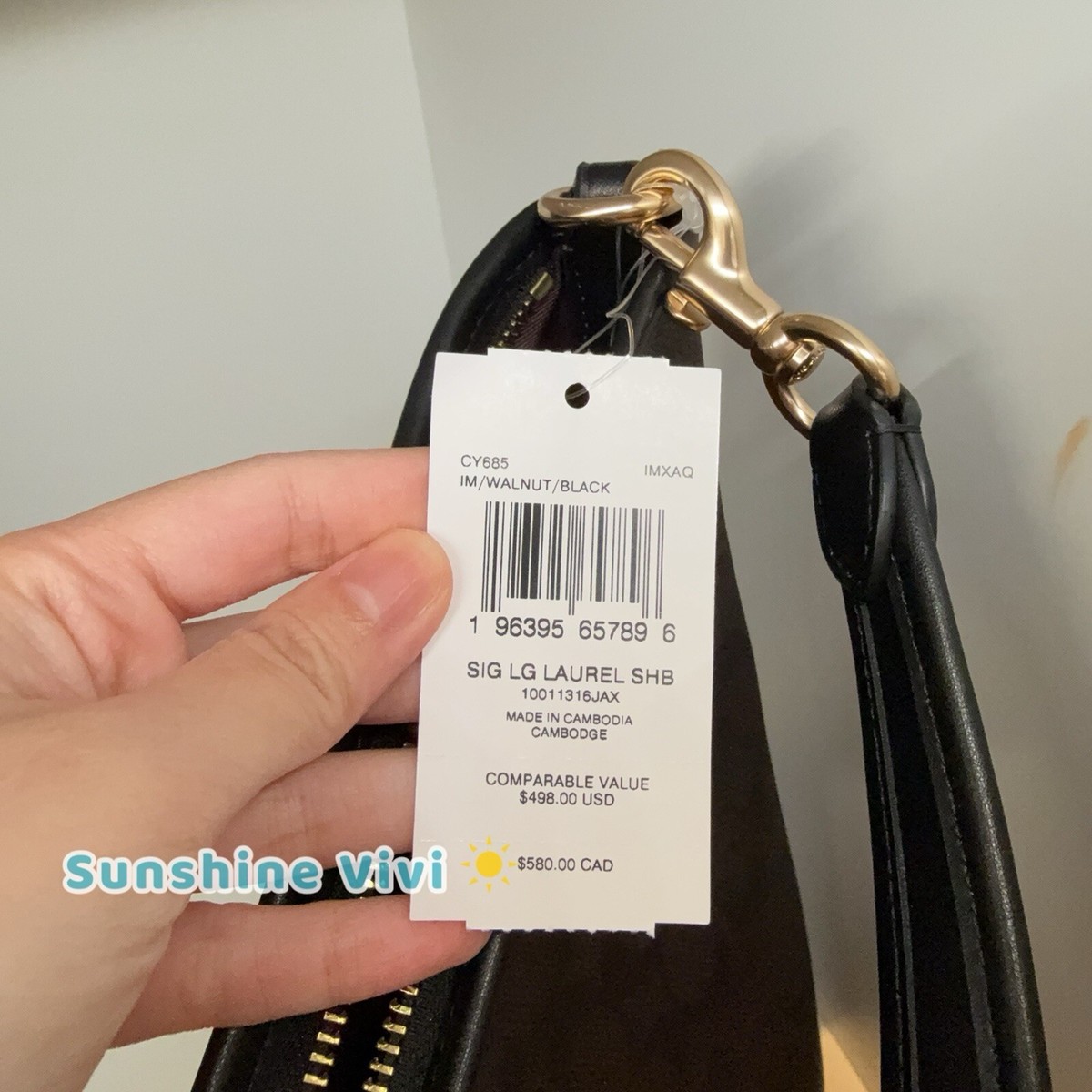 NWT Coach Laurel Large Shoulder Bag CY685 Signature Canvas/Gold