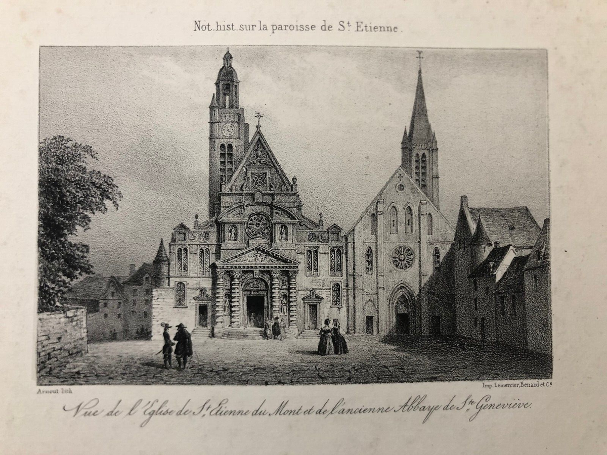 Antica stampa Metà 800 Arnout Lemercier Eglise de Etienne 33