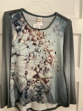 Love Is Taifun Blouse Top Grey With Multiple Colors Size 8