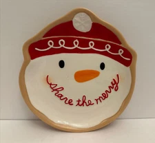 Hallmark Snowman Share the Merry Christmas Plate - NICE !!