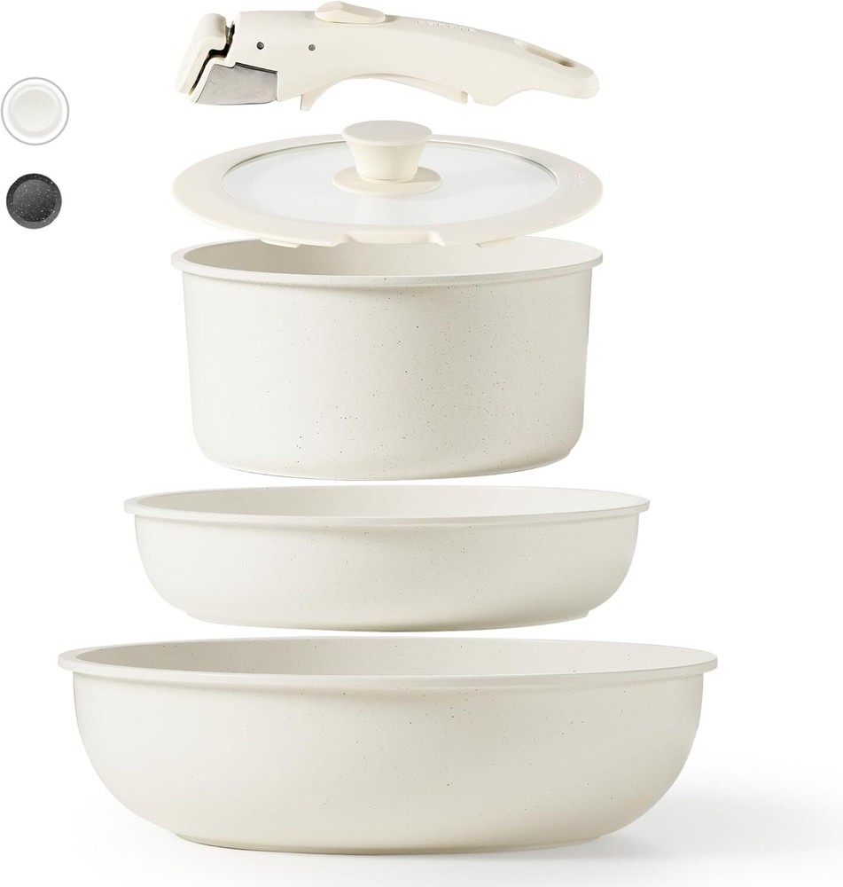 Nonstick Cookware Sets, Non Stick Pots and Pans Set Detachable Handle