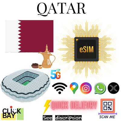 [eSIM] Qatar Travel e-SIM High-Speed 4G/5G Data for 30 Days (Data only)
