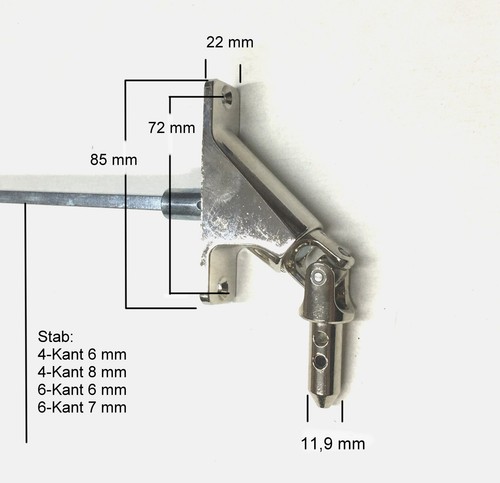 Kurbelstange Set 80, 90, 100, 120, 130, 140 Kurbel Gelenk 22x85 90° Rolladen CH - Bild 3 von 5