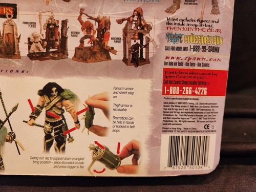 Figura de acción de batería 1997 Todd McFarlane Toys KISS Psycho Circus Peter Criss - Imagen 7 de 8