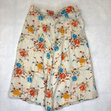 VTG Montgomery Ward Girls Size 11/12 Linen Skirt Floral