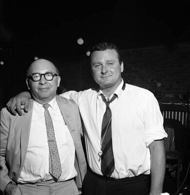 Stan Getz poses for a portrait with a man at Cafe Au Go Go o - 1964 Old Photo 2