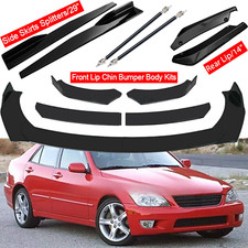 8pcs For Lexus Is300 01-05 Black Front Bumper Lip Spoilersplitter Sideskirts