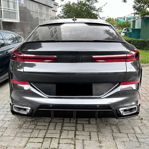 FOR 2020-2024 BMW G06 X6 M SPORT GLOSSY BLACK PAINTED REAR BUMPER DIFFUSER - Picture 6 of 7