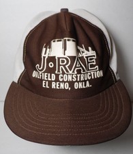 Vintage 1980s J-RAE OILFIELD CONSTRUCTION El Reno Advertising SNAPBACK HAT CAP