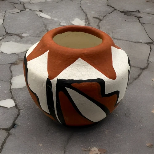 Vintage ISLETA PUEBLO Miniature Pottery Bowl by Mary P.  Jojola Signed, 1”