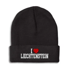 Beanies for Men I Love Liechtenstein Winter Hats for Women Acrylic Skull Cap