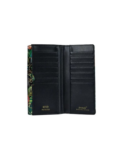 Leather Wallet, Tatiana Floral Print Large Leather Wallet, Serenade. - Picture 3 of 5