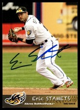 2016 Grandstand Baseball Card Eric Stamets Akron RubberDucks #2 Signed