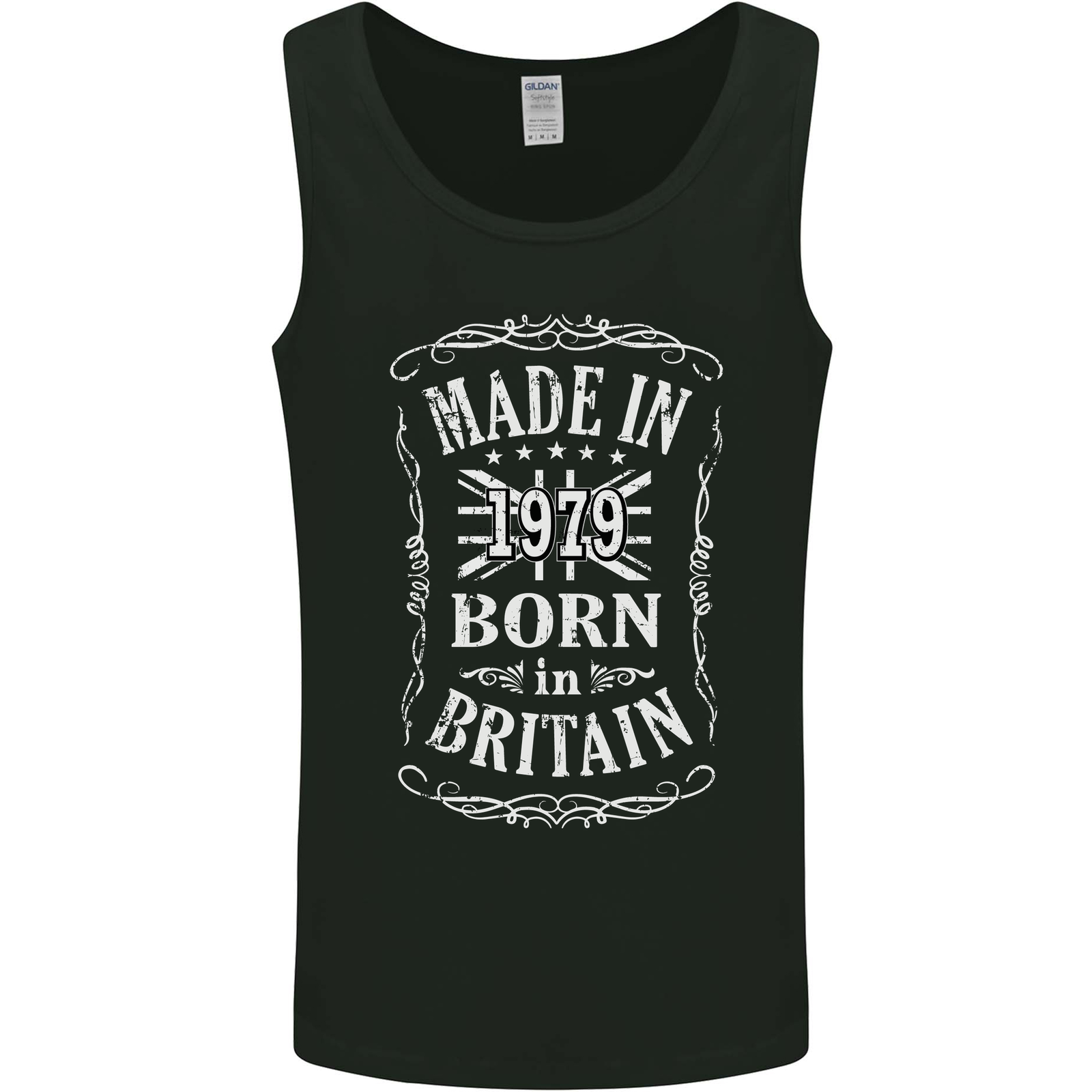 Born In Britain 46th Birthday Made 1979 Mens Vest Tank Top