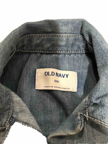 Old Navy Denim Shirt Dress Girls Size Small 6 Long Sleeve Button Up Blue Jean - Picture 3 of 7