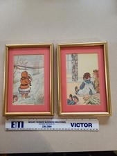 Vintage framed raggedy ann and andy art prints illustrations by johnny garulli