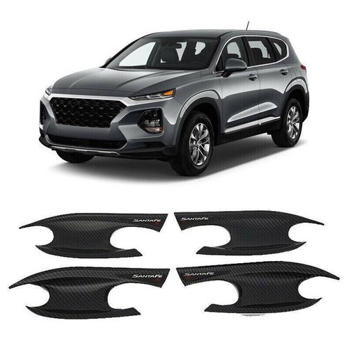 For Hyundai Santa Fe 2019-2022 Carbon ABS Door Handle Bowl molding Cover Trim - Picture 1 of 6