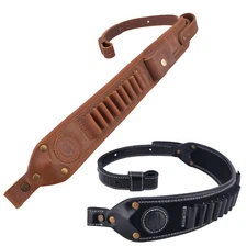 Durable Buffalo Leather Padded Rifle Gun Sling, Handmade Stitched With Swivels