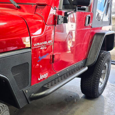2x Side Step Guards Armor Nerf Bar Running Boards Fit 1997-2006 Jeep Wrangler TJ